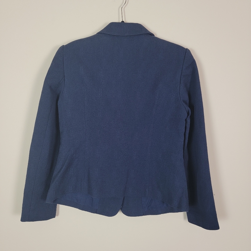 The Korner womens Navy Blue Blazer Suit Jacket Size Medium 100% Cotton - Picture 6 of 15